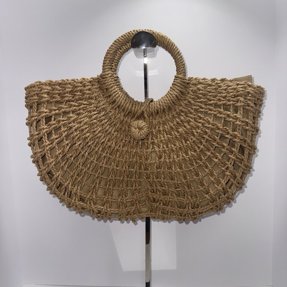 Womens Handmade Straw Handbag Tote Summer Beach Boho Vacation Resort Casual Work - Picture 4 of 8